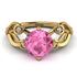 Pink Moissanite Blossom 14K Golden Nature Inspired Engagement Ring - Haley No. 801
