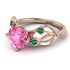 Pink Moissanite Blossom 14K Golden Nature Inspired Engagement Ring - Haley No. 805