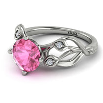 Pink Moissanite Blossom 14K Golden Nature Inspired Engagement Ring - Haley No. 803 image 1