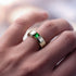 Princess Cut Emerald Solitaire Wedding Band - Lane No. 6