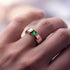 Princess Cut Emerald Solitaire Wedding Band - Lane No. 5
