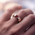 Princess Cut Ruby Solitaire Wedding Band - Lane No. 11
