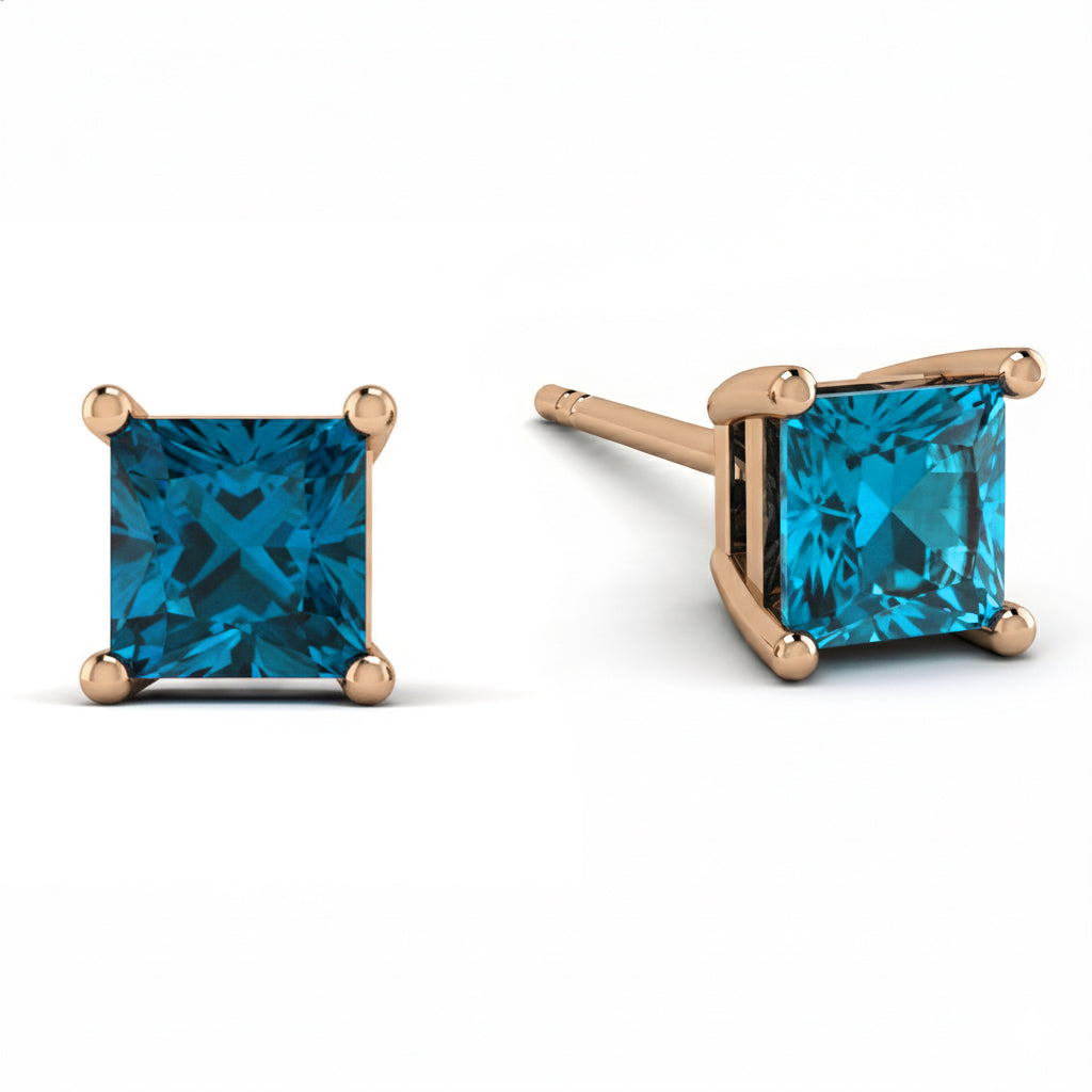 Princess Cut Stud Earrings - Kenia No. 502