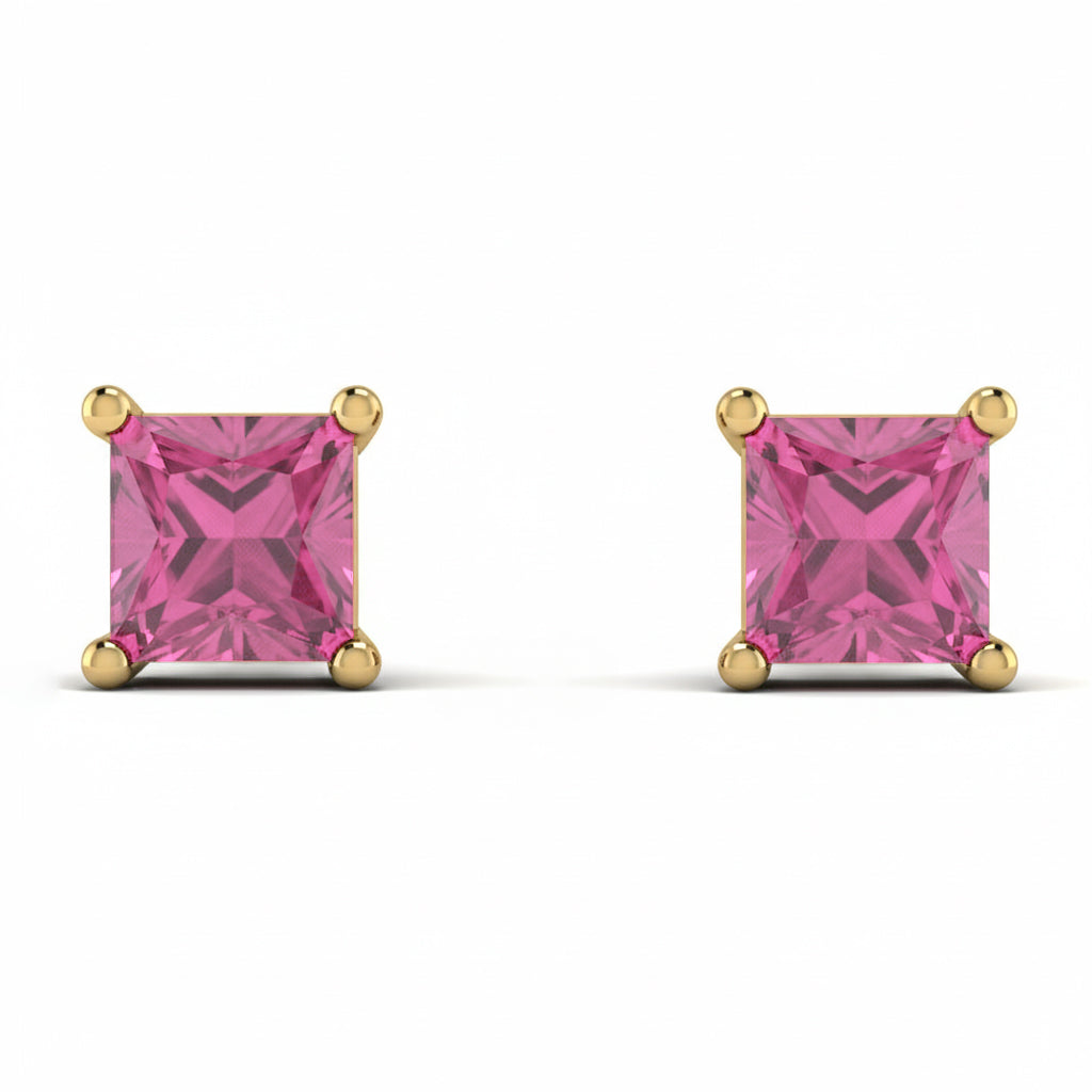 Princess Cut Stud Earrings - Kenia No. 801