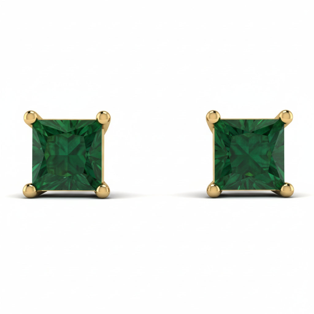 Princess Cut Stud Earrings - Kenia No. 4