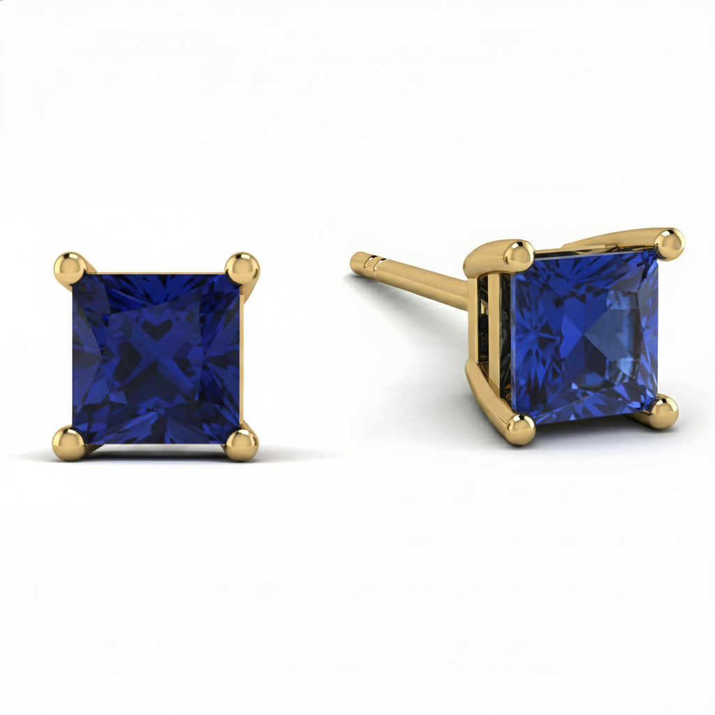 Princess Cut Stud Earrings - Kenia No. 13
