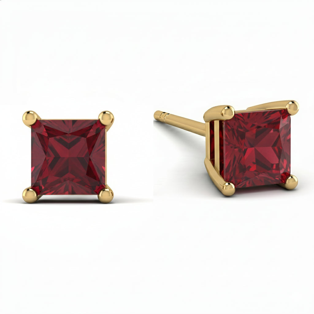 Princess Cut Stud Earrings - Kenia No. 10