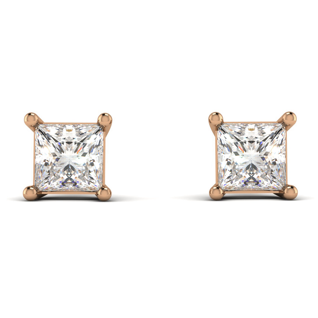 Princess Cut Stud Earrings - Kenia No. 2