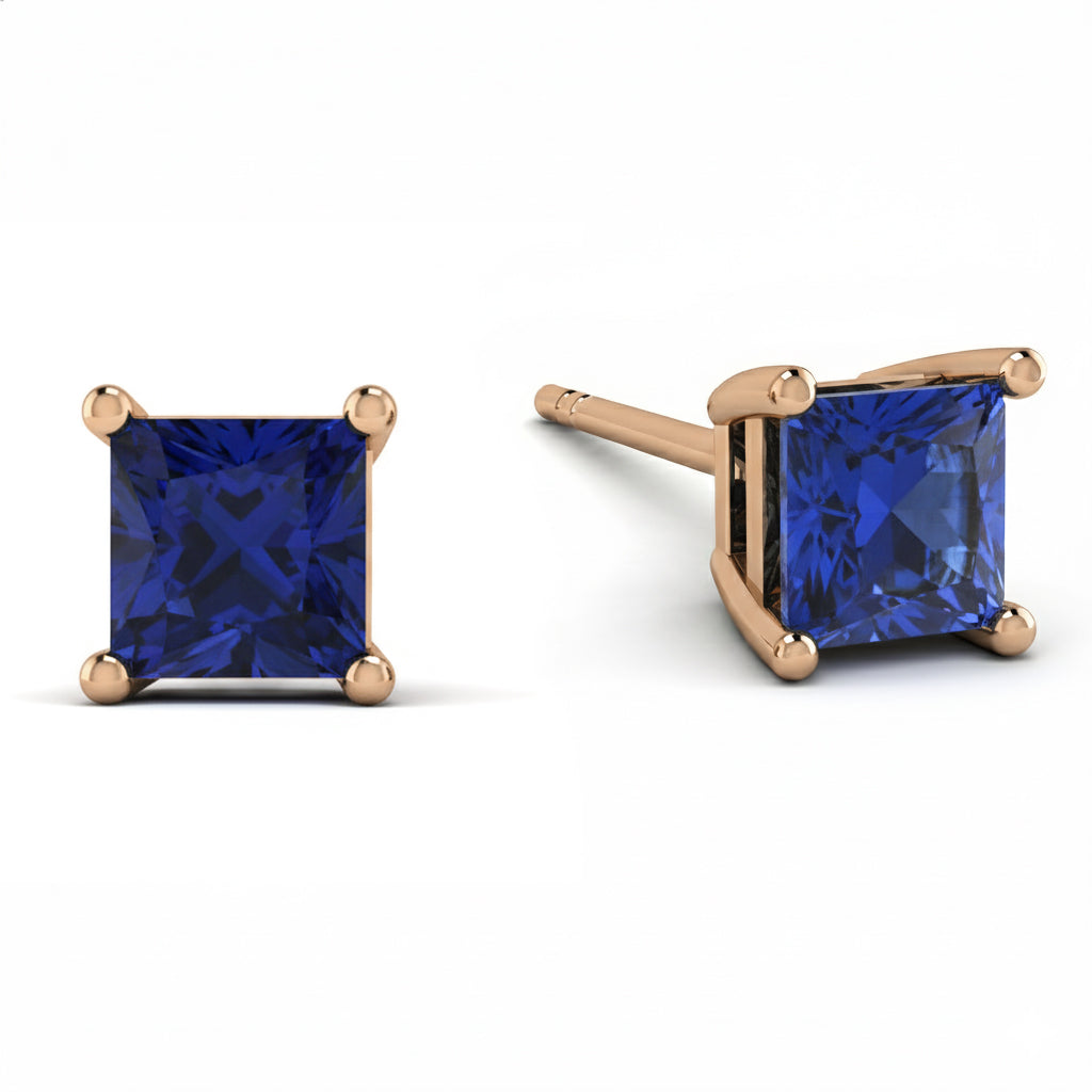 Princess Cut Stud Earrings - Kenia No. 14