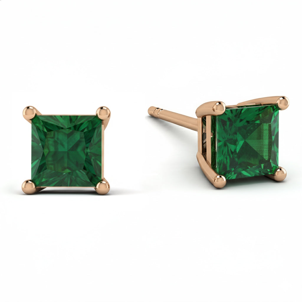 Princess Cut Stud Earrings - Kenia No. 5