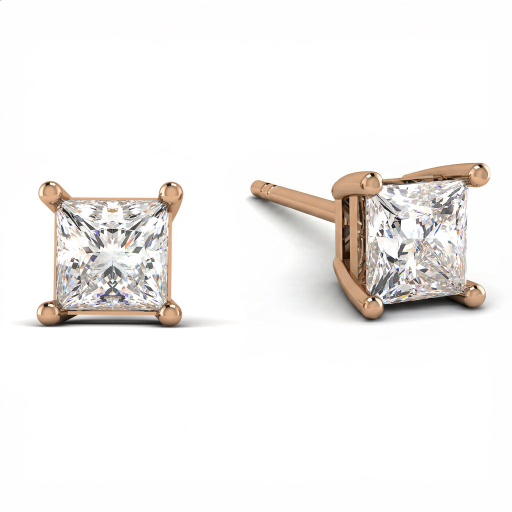 Princess Cut Stud Earrings - Kenia No. 2