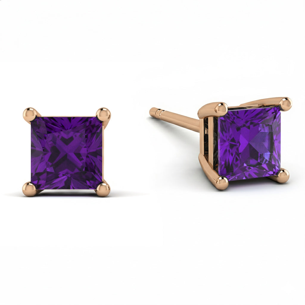Princess Cut Stud Earrings - Kenia No. 302