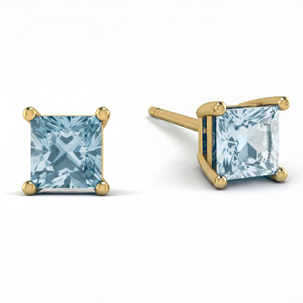 Princess Cut Stud Earrings - Kenia No. 401