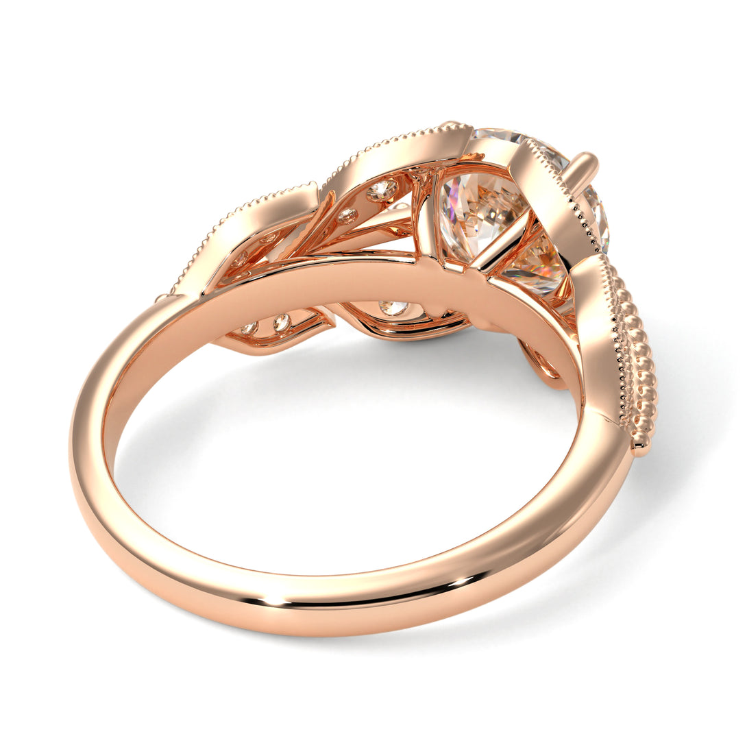 Diamond Majestic Leaf Gold Engagement Ring - Makenna No. 2