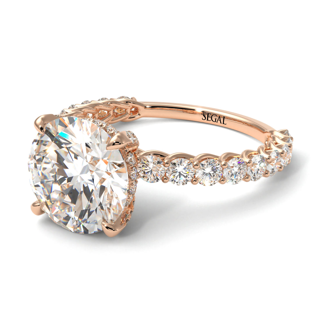 Diamond Twisted Band Halo Engagement Ring - Avianna No. 2