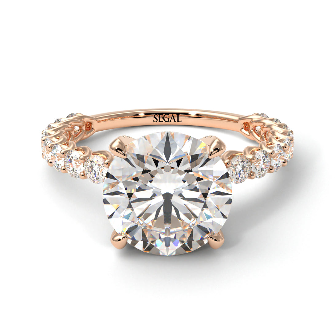 Diamond Twisted Band Halo Engagement Ring - Avianna No. 2