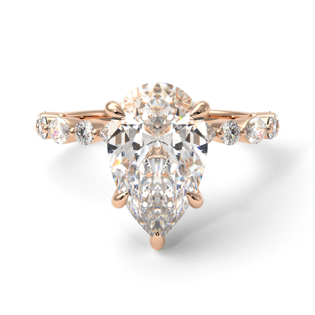 Pear-Cut Diamond Halo Engagement Ring - Nylah No. 2