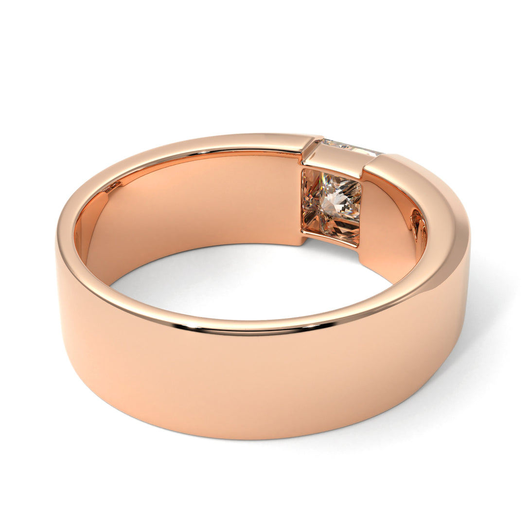 Princess Cut Diamond Solitaire Wedding Band - Lane No. 2