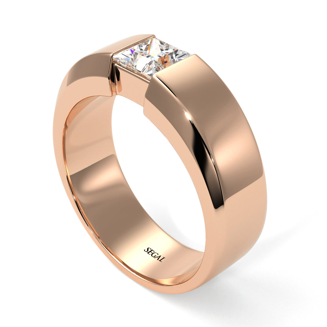 Princess Cut Diamond Solitaire Wedding Band - Lane No. 2