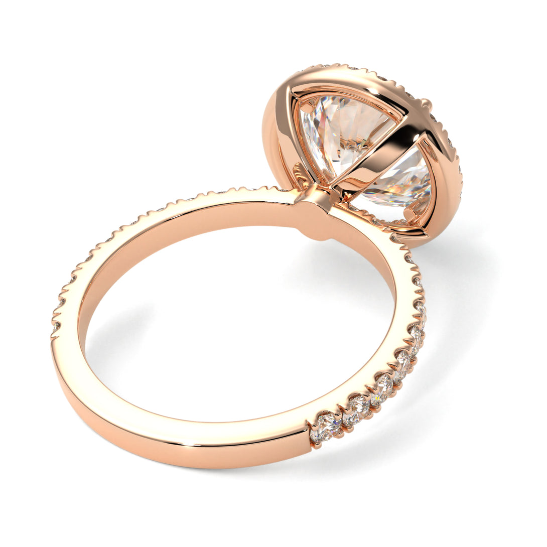 Round Cut Diamond Halo Engagement Ring - Charleigh No. 2