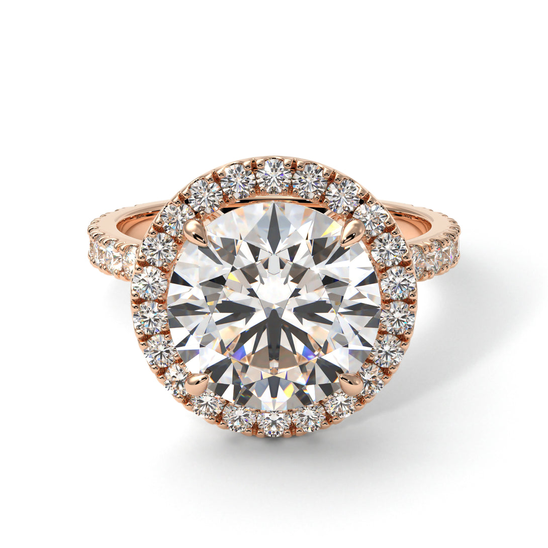 Round Cut Diamond Halo Engagement Ring - Charleigh No. 2