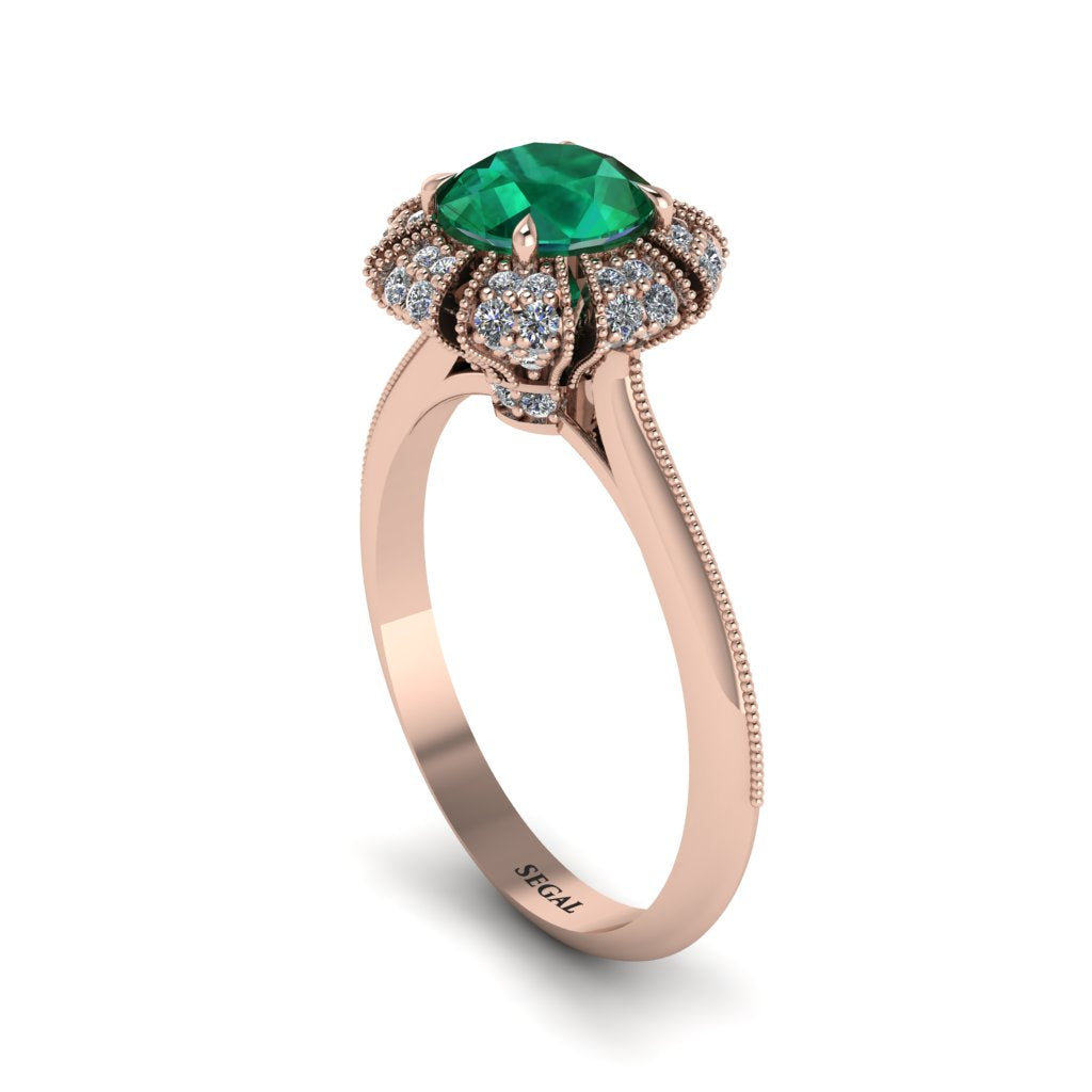Diamond Crown Halo Engagement Ring - Annie No. 5