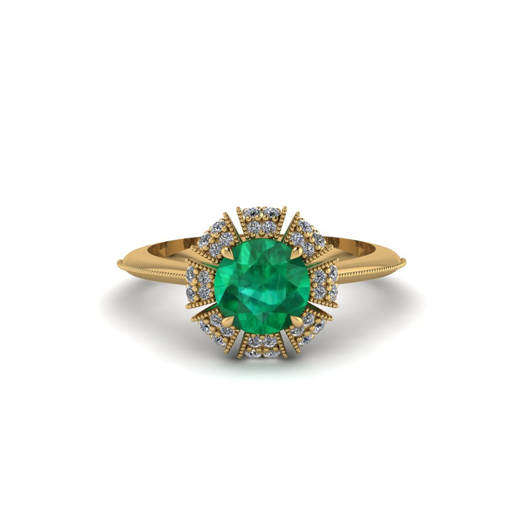 Diamond Crown Halo Engagement Ring - Annie No. 4
