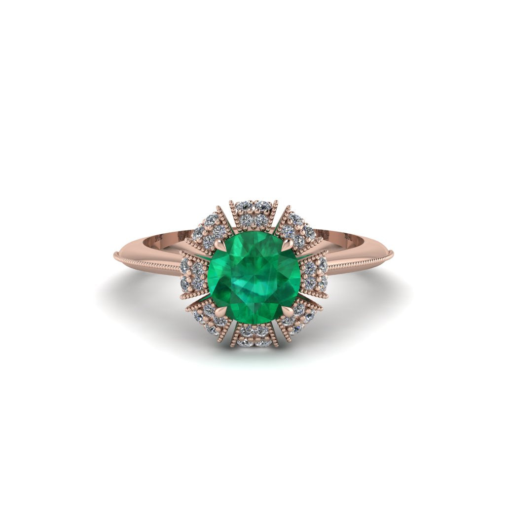 Diamond Crown Halo Engagement Ring - Annie No. 5