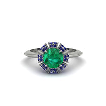 Sapphire Crown Halo Engagement Ring - Annie No. 66 image 1