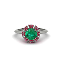 Ruby Crown Halo Engagement Ring - Annie No. 51 image 1