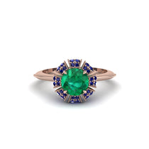 Sapphire Crown Halo Engagement Ring - Annie No. 65 image 1