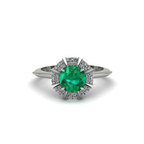 Diamond Crown Halo Engagement Ring - Annie No. 6 image 1