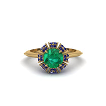 Sapphire Crown Halo Engagement Ring - Annie No. 64 image 1