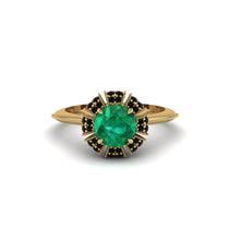 Black Diamond Crown Halo Engagement Ring - Annie No. 34 image 1