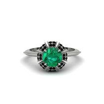 Black Diamond Crown Halo Engagement Ring - Annie No. 36 image 1
