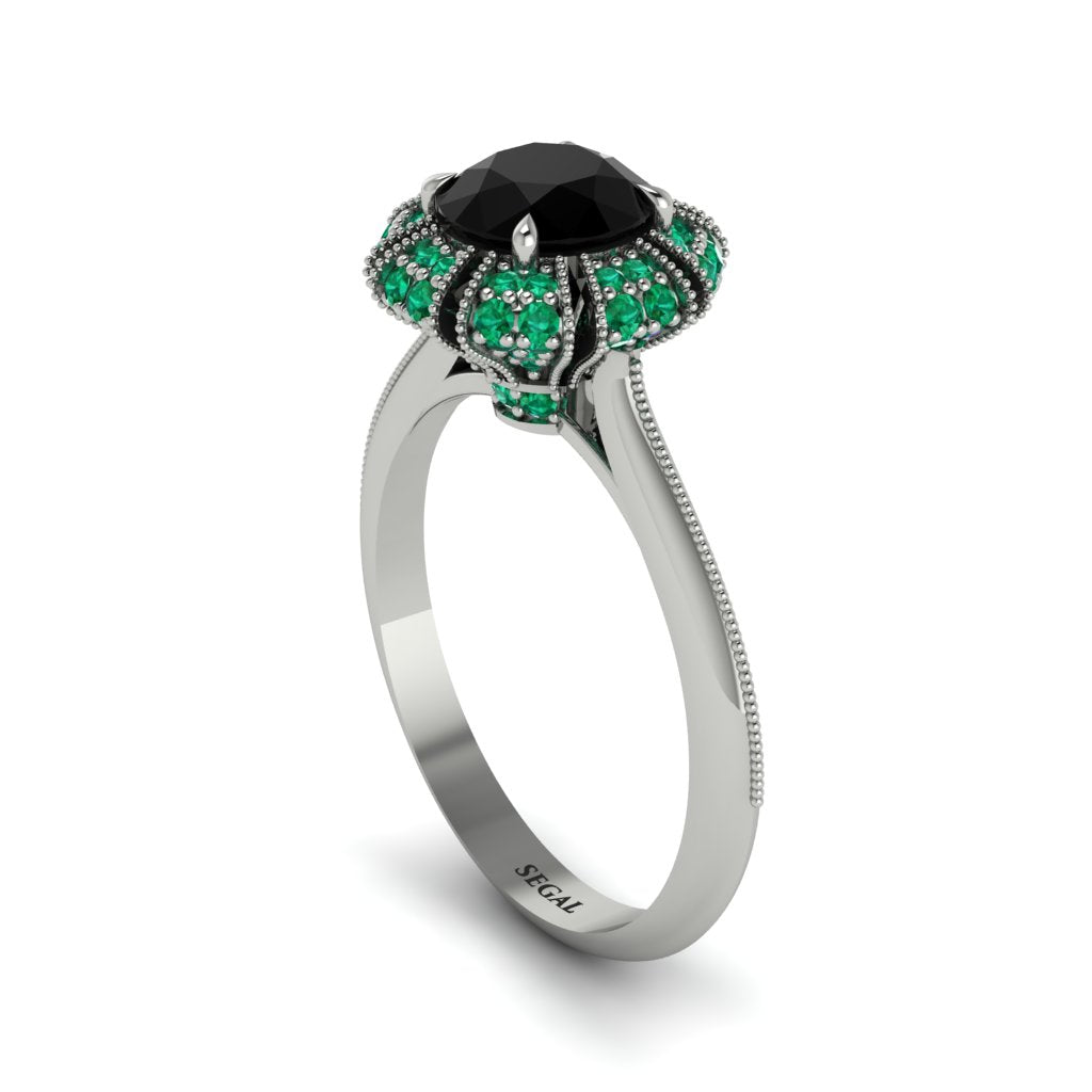 Emerald Crown Halo Engagement Ring - Annie No. 24