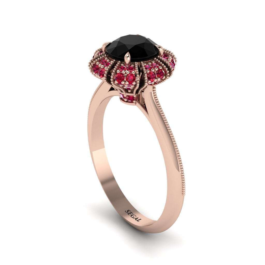 Ruby Crown Halo Engagement Ring - Annie No. 53