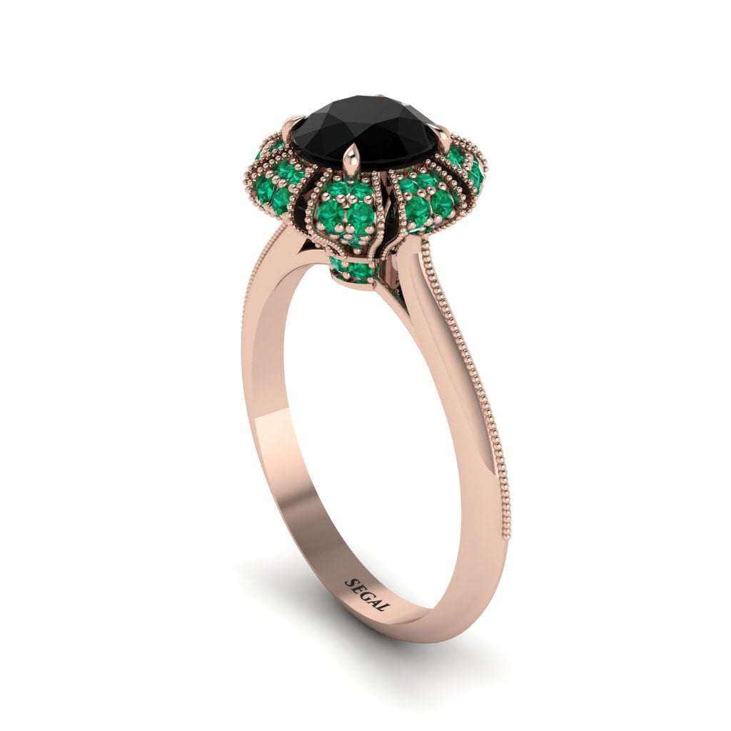 Emerald Crown Halo Engagement Ring - Annie No. 23