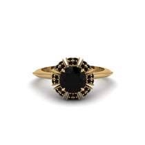 Black Diamond Crown Halo Engagement Ring - Annie No. 37 image 1