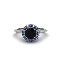Sapphire Crown Halo Engagement Ring - Annie No. 69 image 1