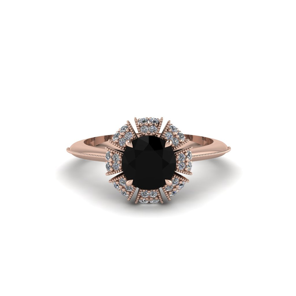 Diamond Crown Halo Engagement Ring - Annie No. 8