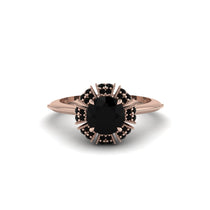 Black Diamond Crown Halo Engagement Ring - Annie No. 38 image 1