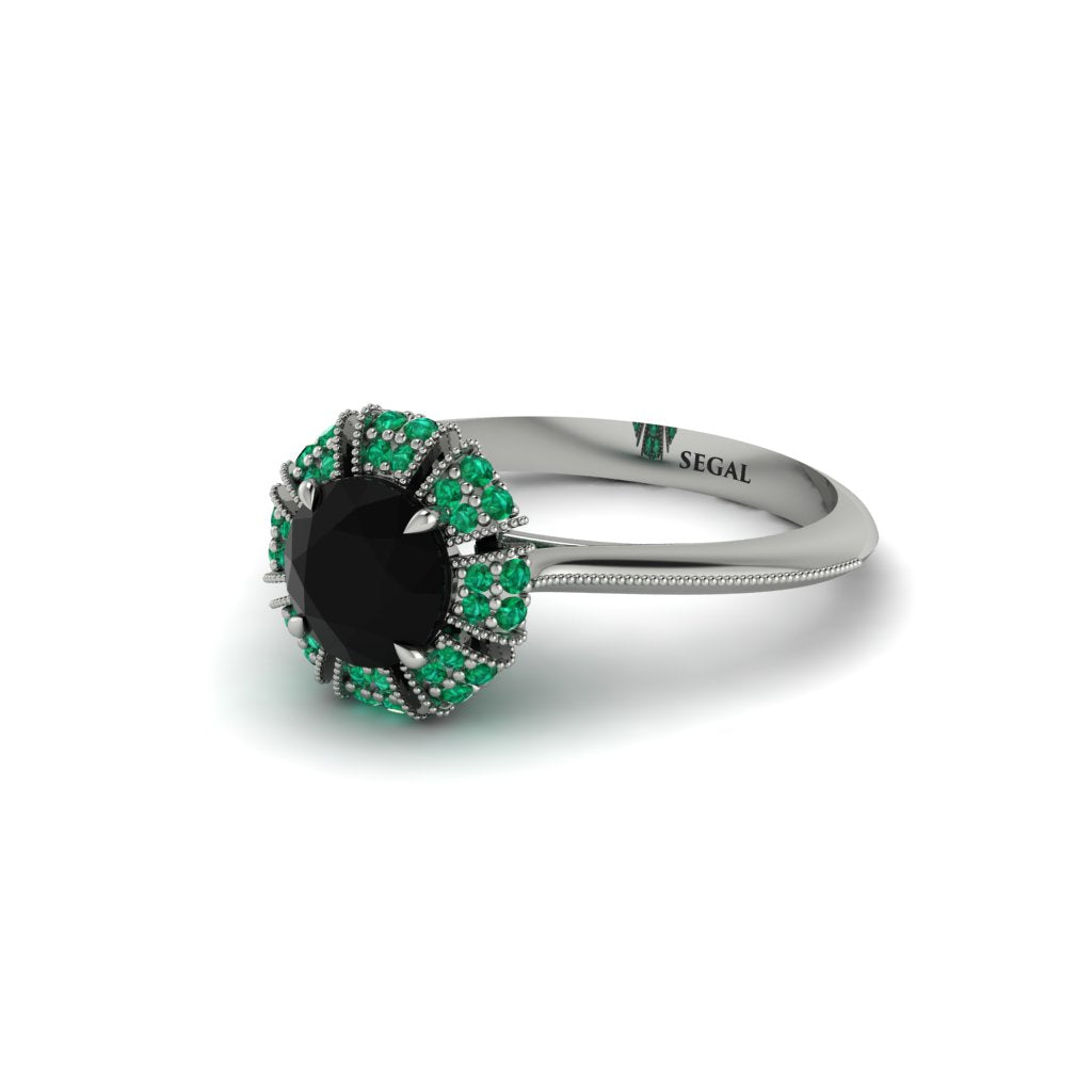 Emerald Crown Halo Engagement Ring - Annie No. 24