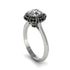 Black Diamond Crown Halo Engagement Ring - Annie No. 33