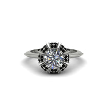 Black Diamond Crown Halo Engagement Ring - Annie No. 33 image 1