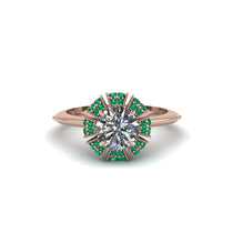 Emerald Crown Halo Engagement Ring - Annie No. 17 image 1