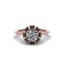 Black Diamond Crown Halo Engagement Ring - Annie No. 32 image 1