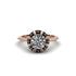 Black Diamond Crown Halo Engagement Ring - Annie No. 32