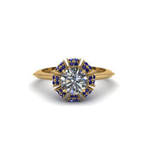 Sapphire Crown Halo Engagement Ring - Annie No. 61 image 1