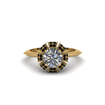 Black Diamond Crown Halo Engagement Ring - Annie No. 31 image 1